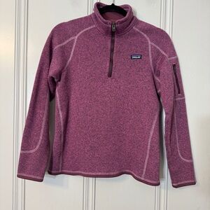Patagonia Girls Better Sweater Purple 1/4‎ Zip Size XXL 16-18